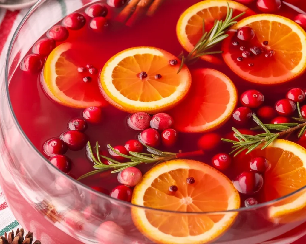 Festive holiday drink recipes including cocktails and punch for Christmas celebrations.
