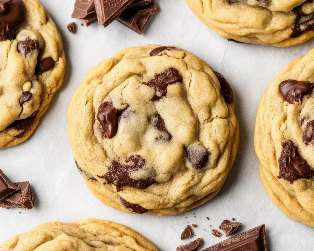 Delicious homemade chocolate chip cookies fresh out of the oven