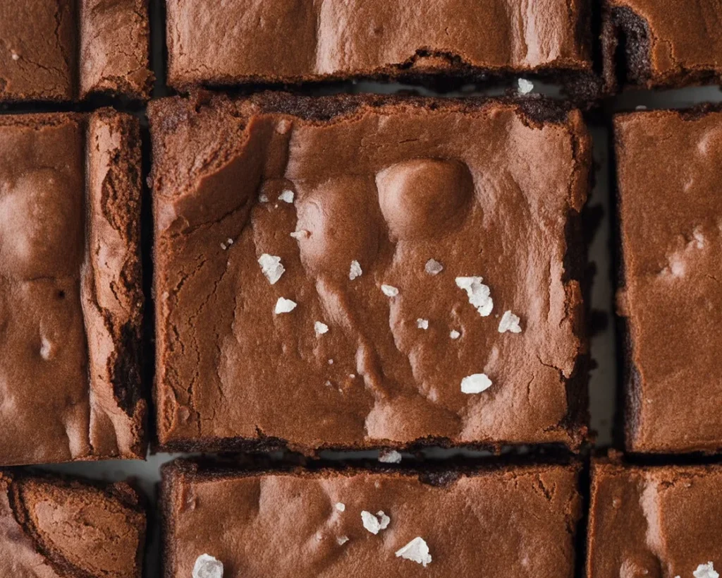 Decadent gluten free brownies with a glossy top and fudgy texture.