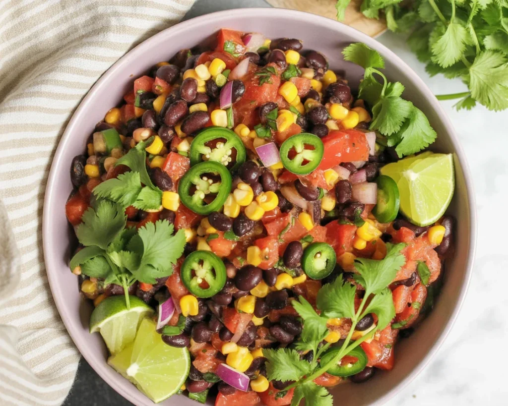 Fresh Corn Salad with Bell Peppers and Zesty Lime Dressing