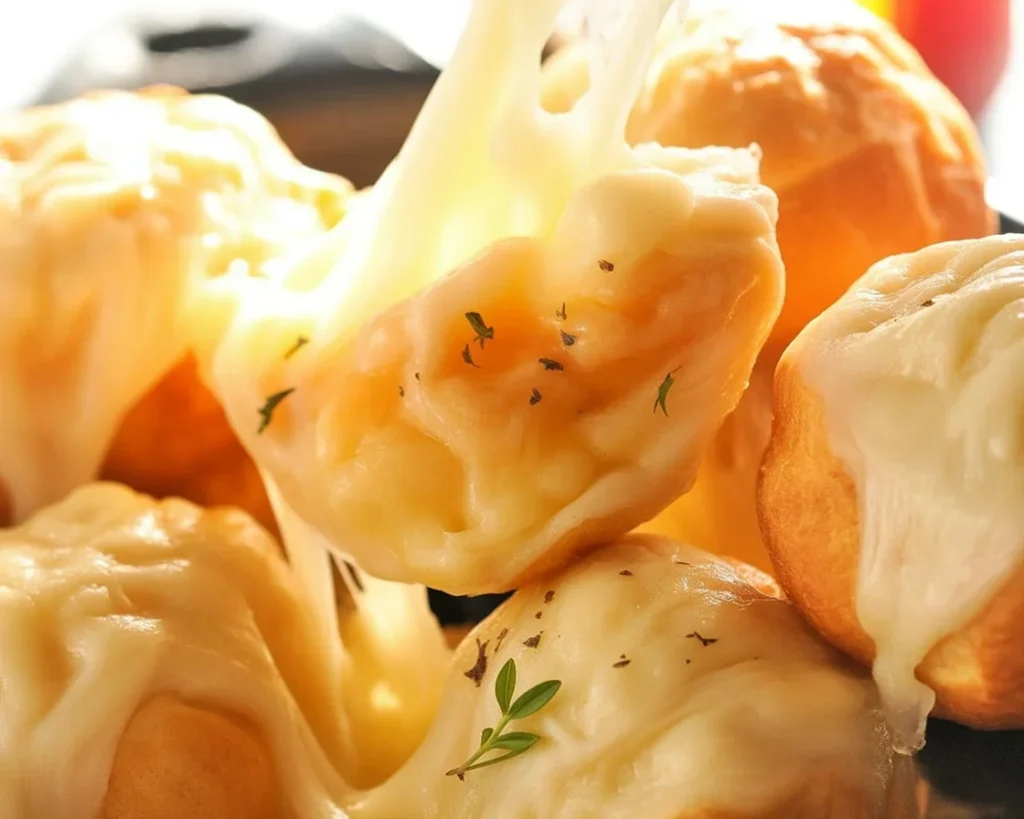 Delicious Cheesy Garlic Butter Bombs filled with mozzarella and brushed with garlic butter.