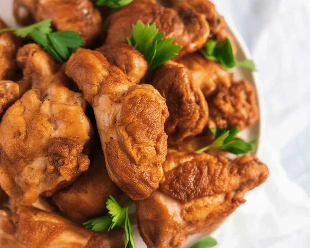 Crispy Spicy Buttermilk Fried Chicken served hot and golden brown on a plate.