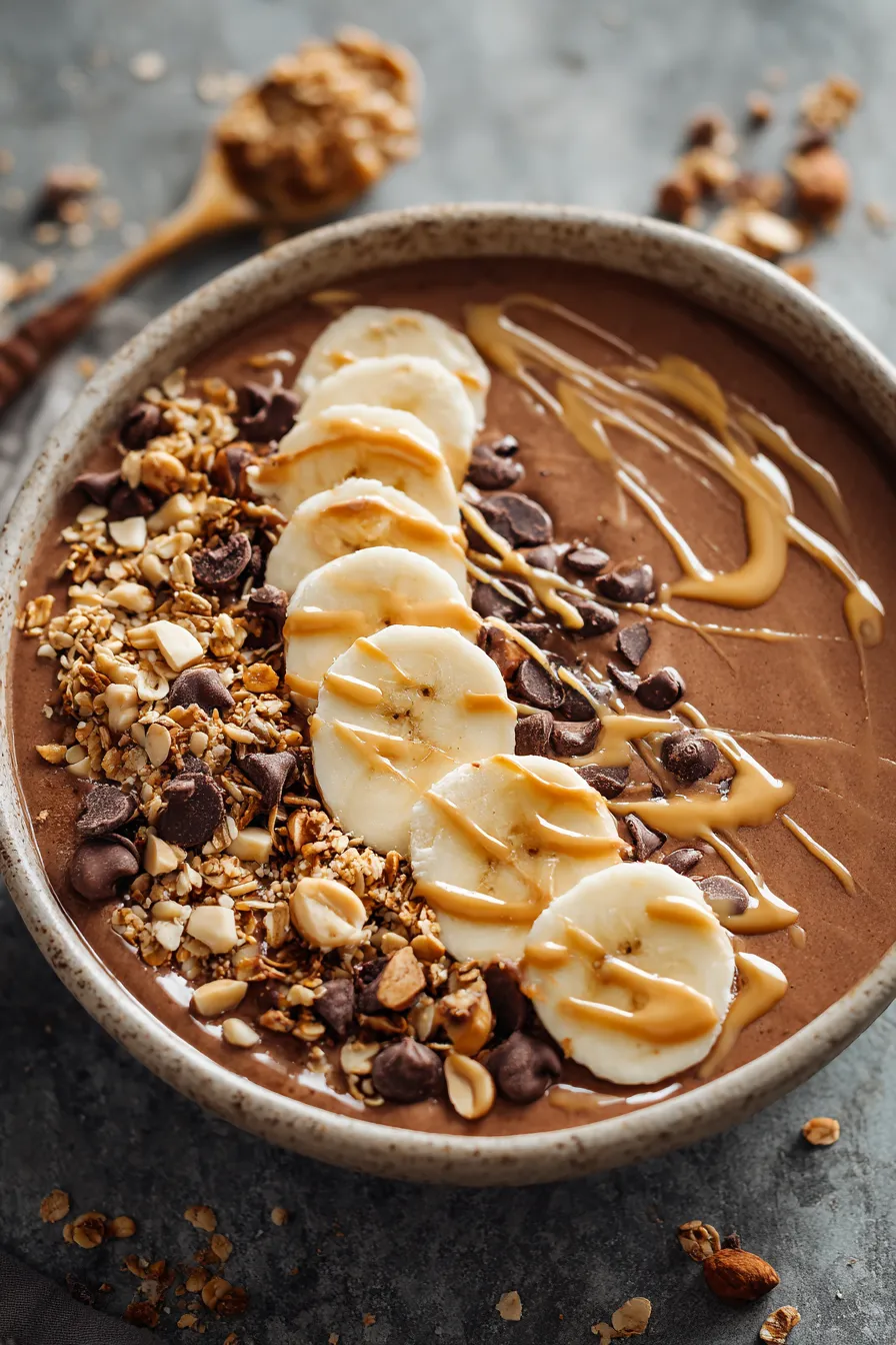 Chocolate Peanut Butter Smoothie Bowl
