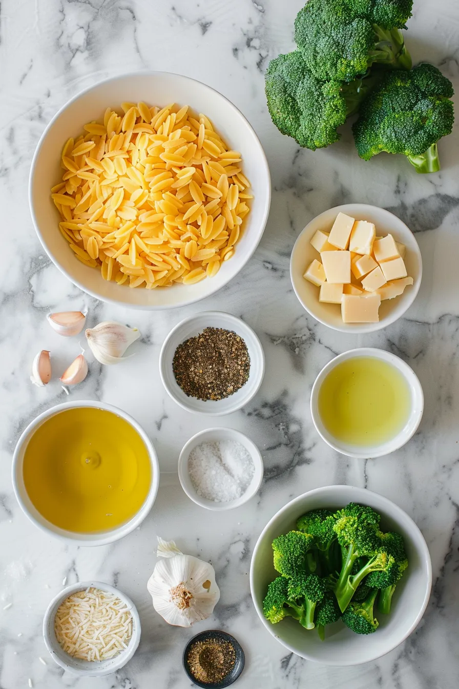 One Pot Broccoli Cheese Orzo 