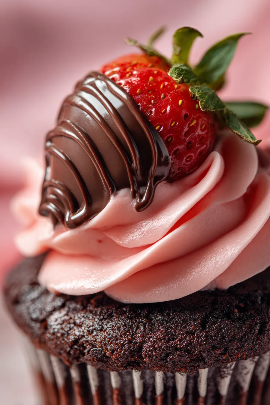 Chocolate Covered Strawberry Cupcakes
