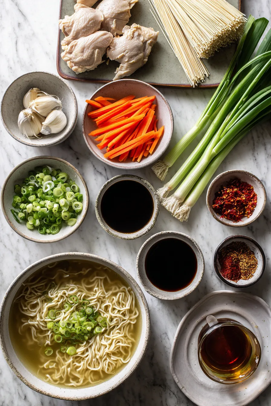 Ginger Scallion Chicken Noodle Soup