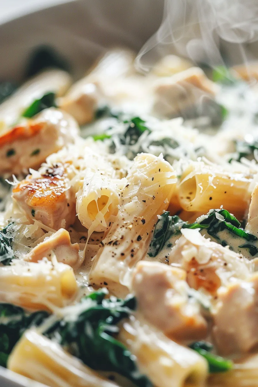 Healthy Garlic Parmesan Chicken Pasta