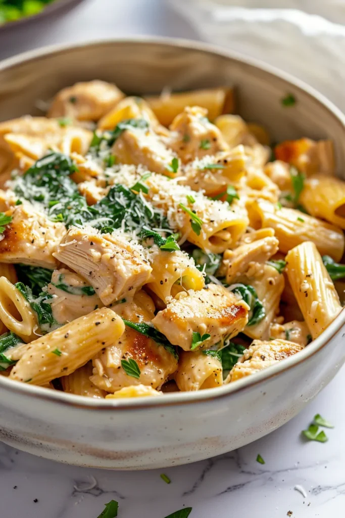 Healthy Garlic Parmesan Chicken Pasta