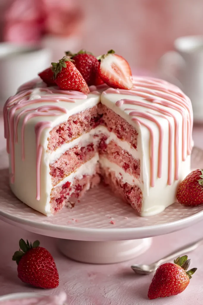 White Chocolate Strawberry cake