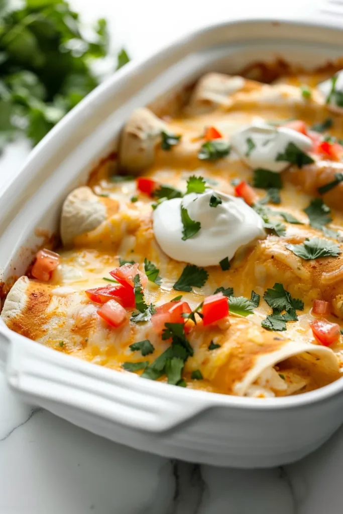 Keto White Chicken Enchiladas