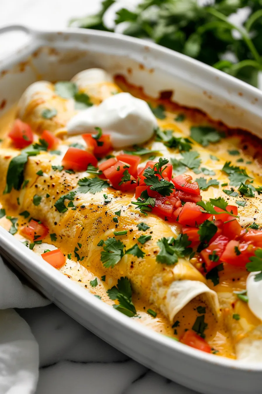 Keto White Chicken Enchiladas