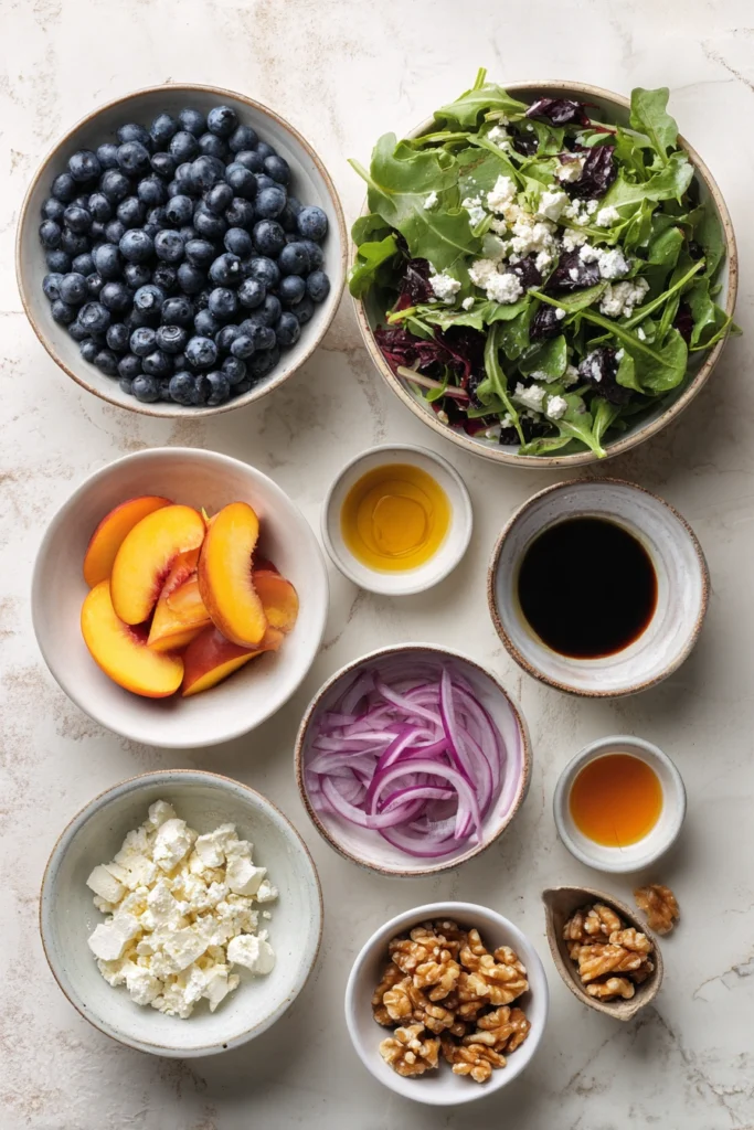 Blueberry Peach Feta Salad