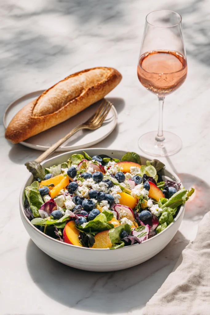 Blueberry Peach Feta Salad